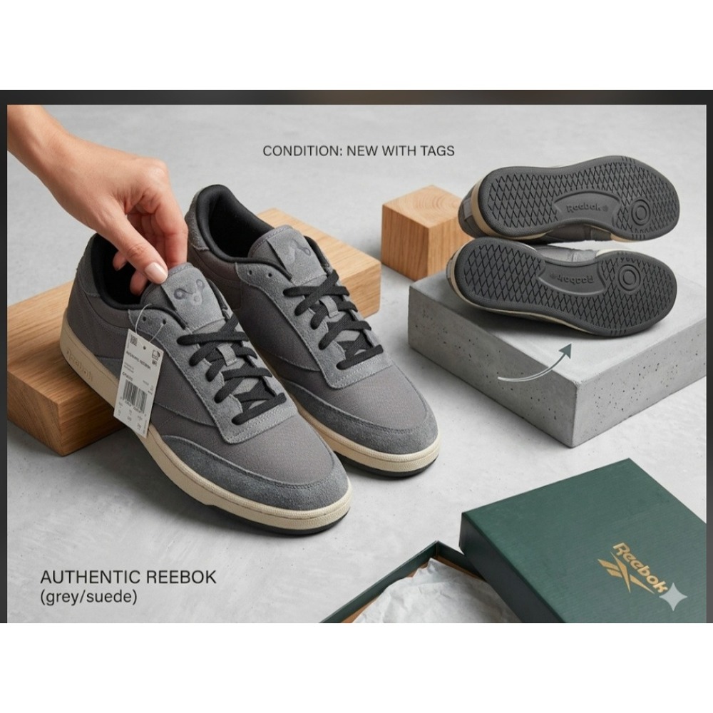 Reebok Club C 85 FP Mens Grey Suede Canvas Limited Edition Sneakers G58743 Sz 12